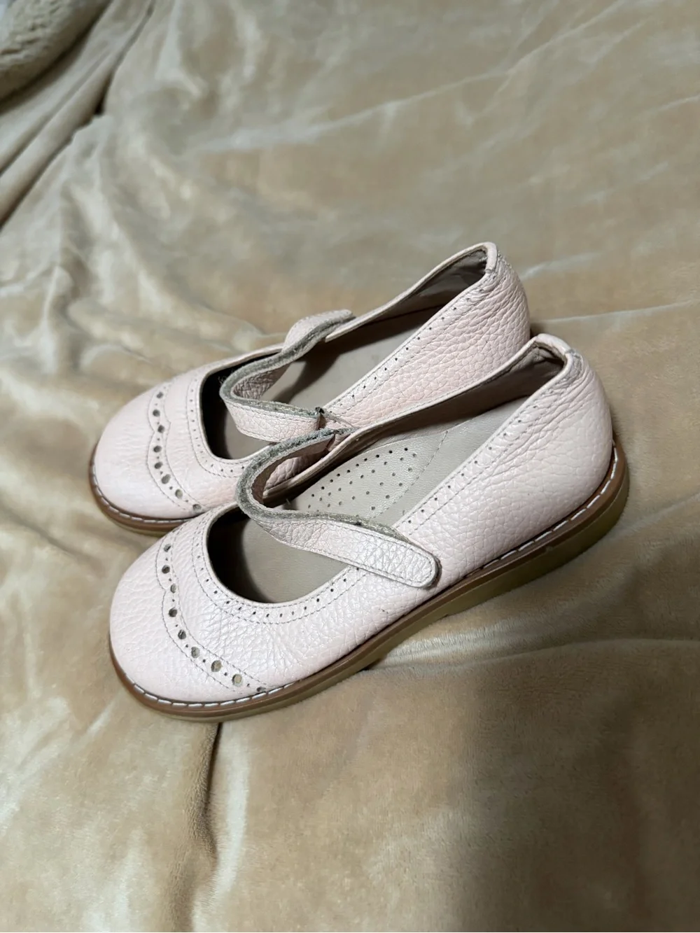 Elephantito Genuine Leather Kids Pink Mary Jane Shoes with Strap 11.5/28